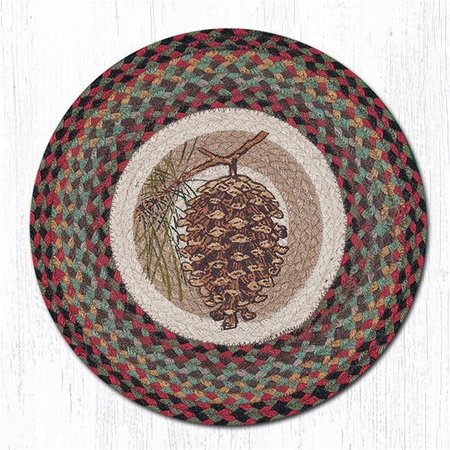 H2H 15.5 x 15.5 in. Pinecone Printed Round Chair Pad H2216230